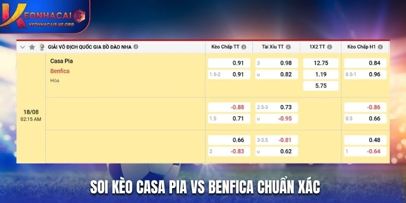 Soi kèo Casa Pia vs Benfica chuẩn xác